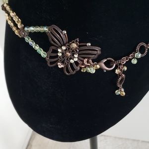 Butterfly Beaded Belt with Rhinestone accent